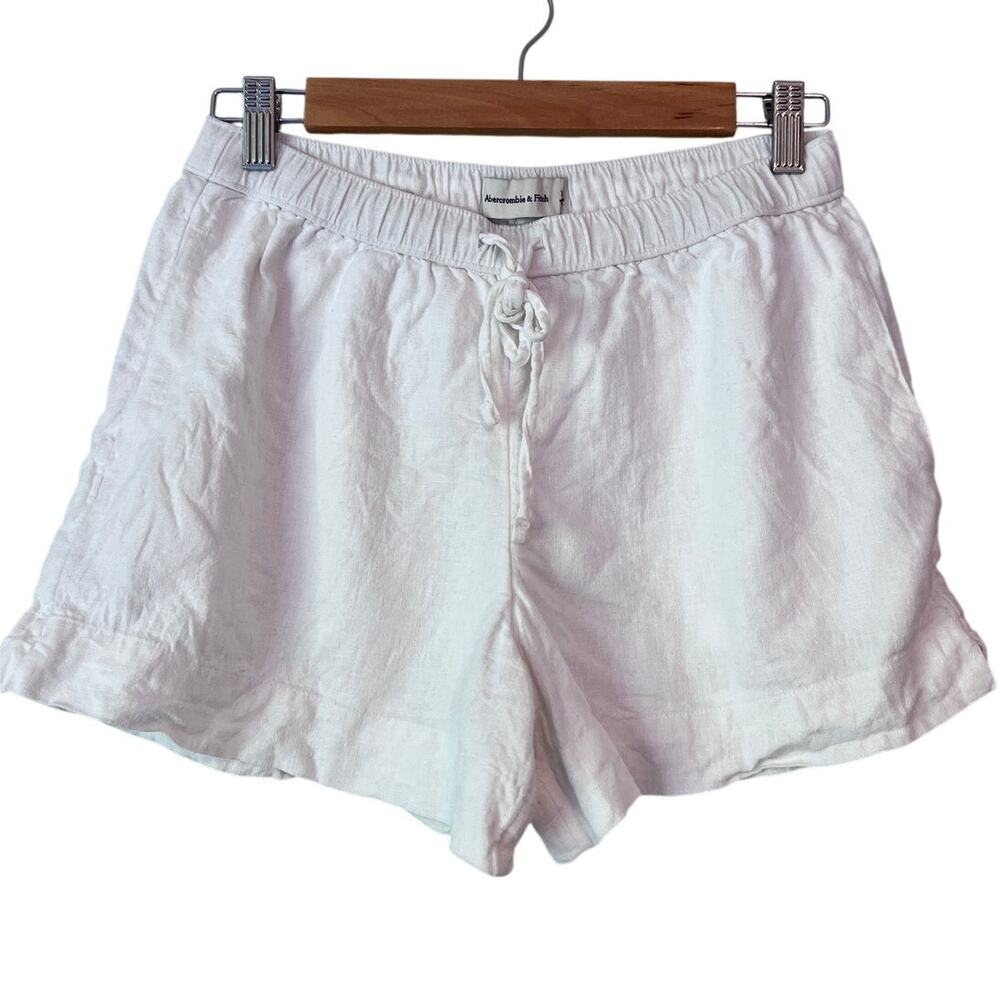 Luxury Linen Abercrombie Fitch Size XS White Shorts Elastic Waist EUC